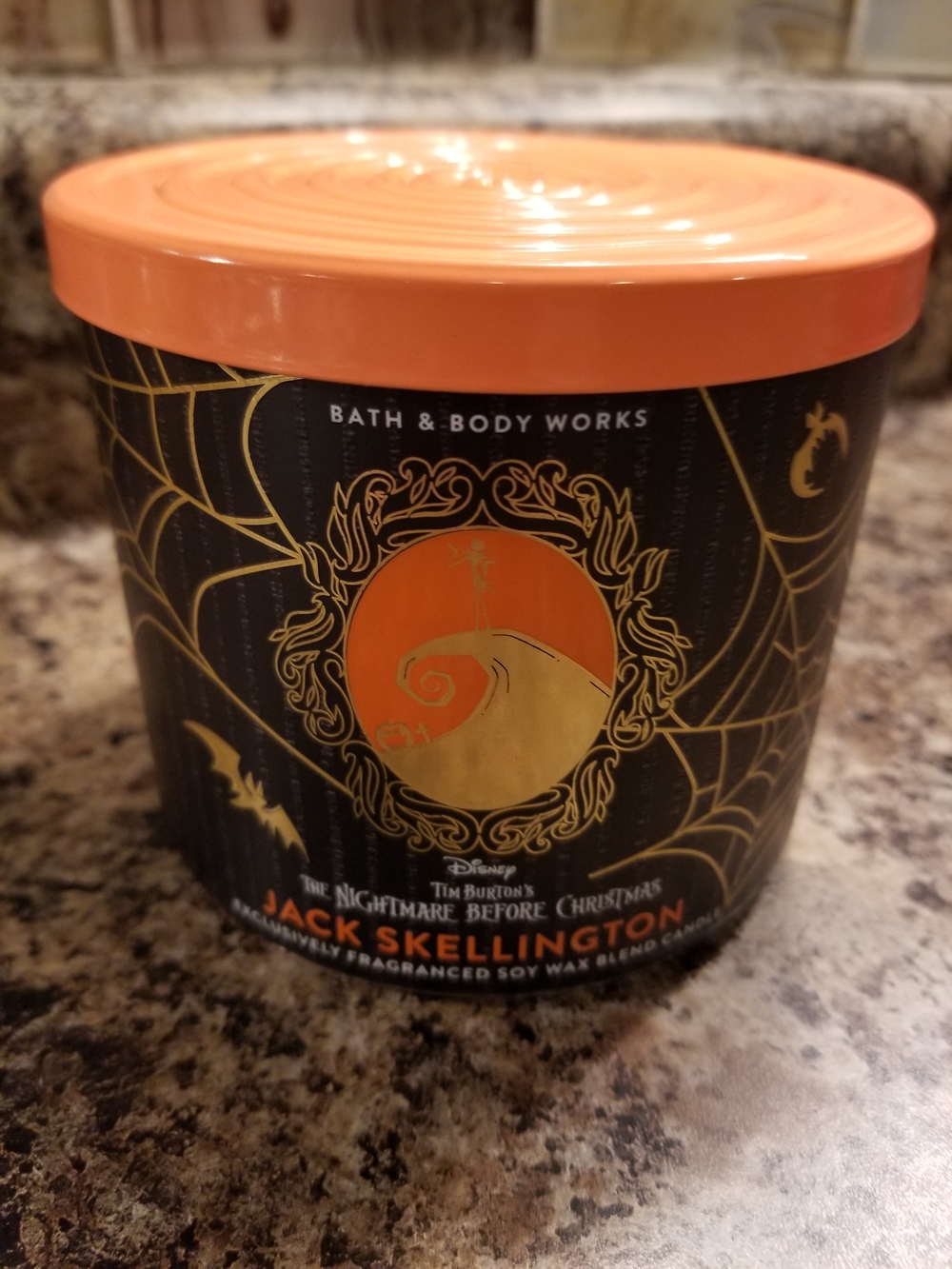 Bath & Body Works Jack Skellington Candle - Black & Orange